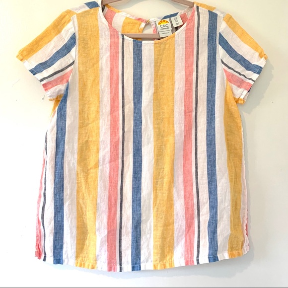 C&C California Tops - C&C CALIFORNIA | Spring Striped 100% Linen Top